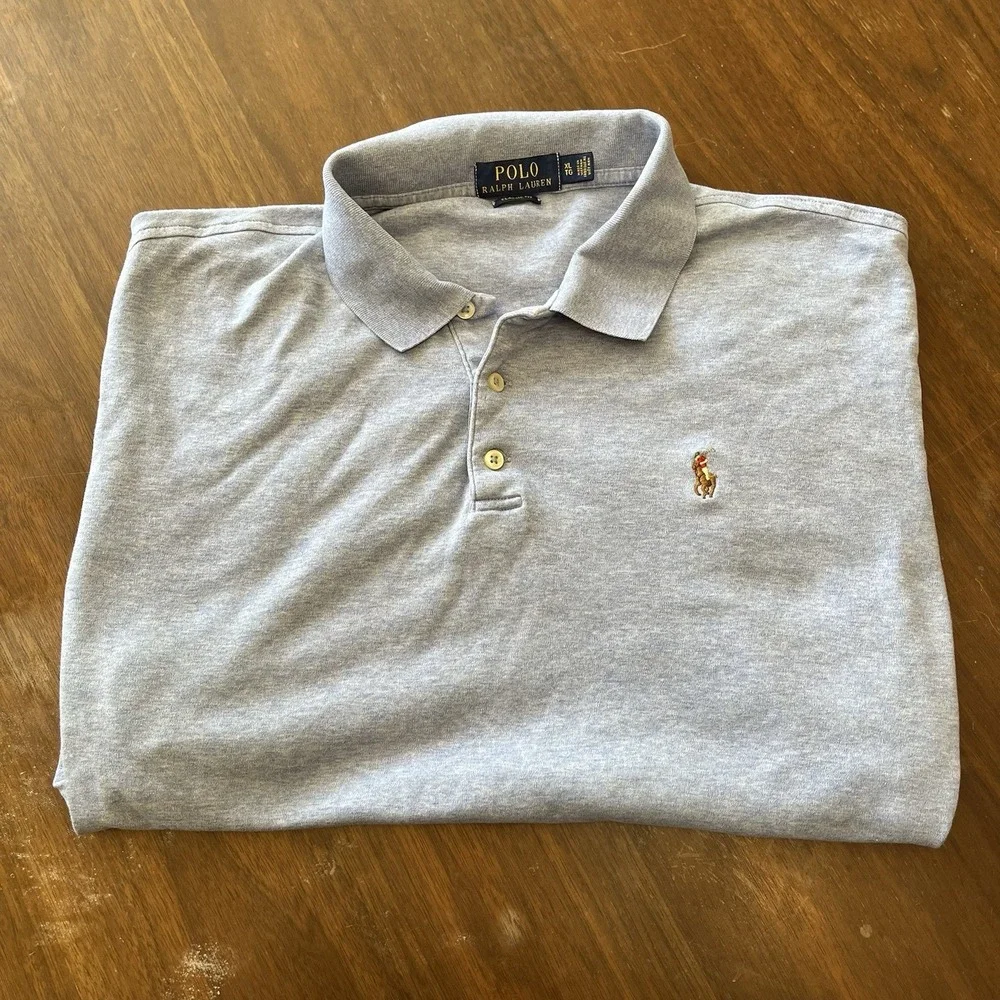 Polo Ralph Lauren Shirt Men's XL Classic Fit Blue Flesh Pony Soft Cotton